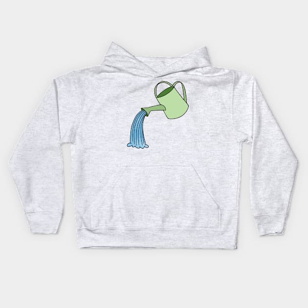 Watercolor Watering Can Kids Hoodie by murialbezanson